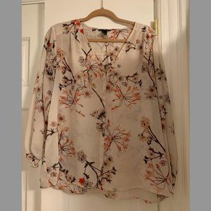 H&M sheer floral button down top